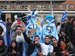 Uruguays-Fans guter Dinge vor dem WM-Achtelfinale gegen Kolumbien