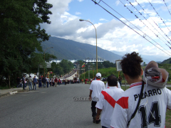 Anmarsch der Peru-Fans vor dem Spiel gegen Bolivien in Merida, Venezuela bei der Copa America 2007