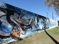 Graffiti der Gimnasia-Fans am Estadio Manuel y Ramón Núñez in Concepción del Uruguay