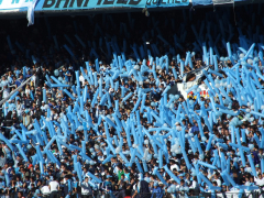 Racing-Fans beim Clásico de Avellaneda gegen Independiente im Cilindro, Mai 2007