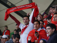 Peru-Fan beim Spiel Kolumbien - Peru bei der Copa America 2015 in Temuco