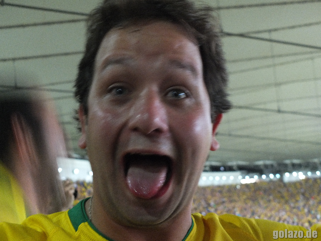 Ausgelassene Freude bei den Brasilianern während des Confed-Cup-Finales gegen Spanien im Estádio Maracanã.